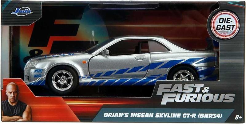 Velozes E Furiosos Nissan Skyline GT-R R34 Brian Jada 1/32